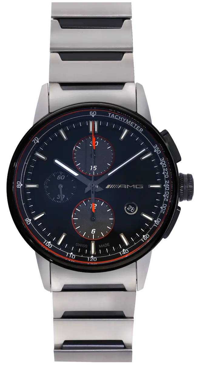 AMG Chronograph Automatic, Men, Business, black / anthracite / red, stainless steel / titanium, B66959856