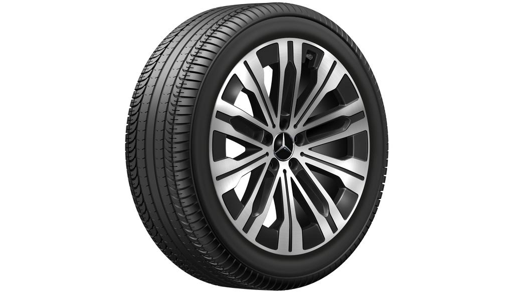 10-Speichen-Rad, Aero, 50,8 cm (20 Zoll), glanzgedreht, EQE, 255/45 R20/, schwarz, A29440109007X23