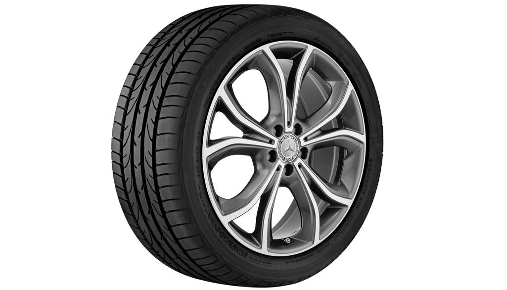 5-Doppelspeichen-Rad, 50,8 cm (20 Zoll), glanzgedreht, E-Klasse, 245/35 R20/, tremolit-metallic, A23840101007X44