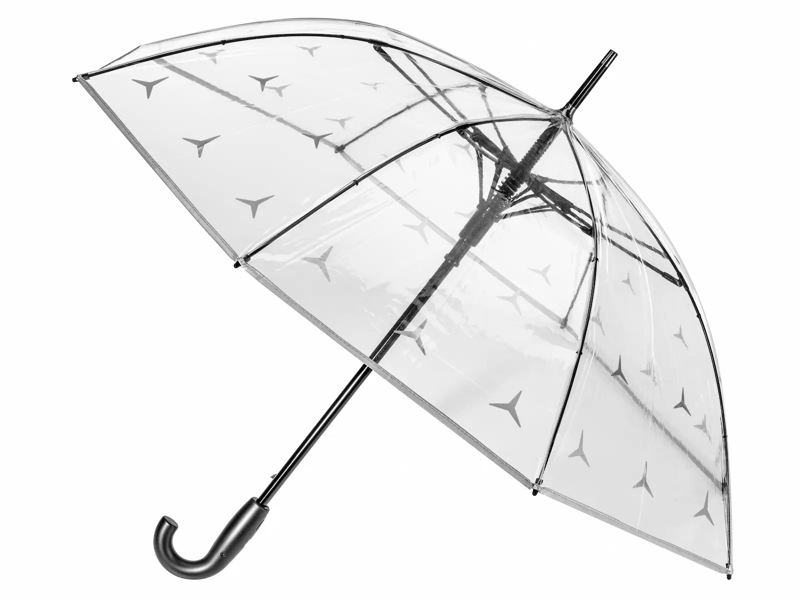 Stick umbrella, transparent / silver, aluminum / polyethylene, B66959790 Stick umbrella, transparent / silver, aluminum / polyethylene, B66959790