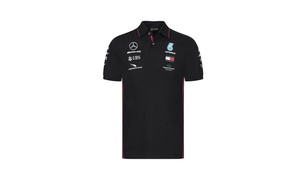 Poloshirt Herren, Team, schwarz, B6799689