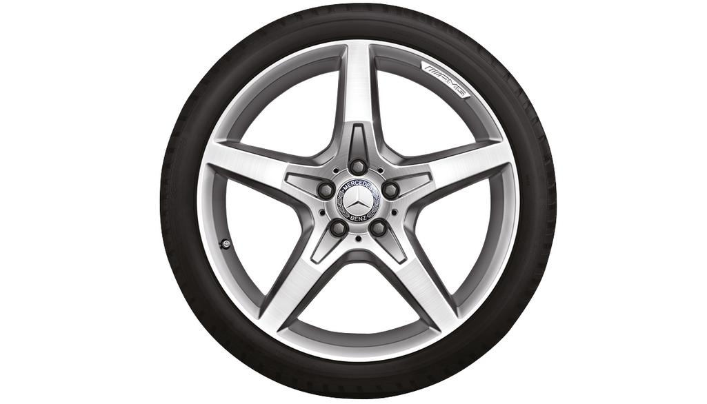 Cerchio AMG a 5 razze, 48,3 cm (19 pollici), lucido, SL, 255/35 R19/, color argento, A23140116027X25 Cerchio AMG a 5 razze, 48,3 cm (19 pollici), lucido, SL, 255/35 R19/, color argento, A23140116027X25