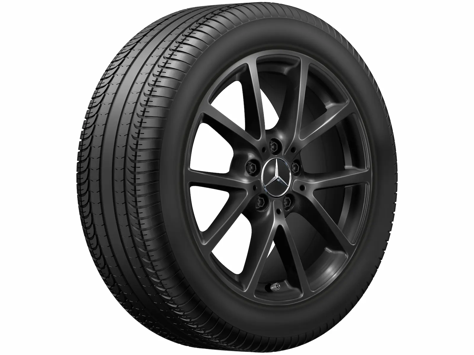 Cerchio a 10 razze, 43,2 cm (17 pollici), 7 J x 17 ET 46,4, nero, A17440128007X43