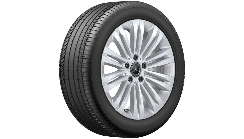 Cerchio a 10 doppie razze, 43,2 cm (17 pollici), Classe C, 225/50 R17/, argento vanadio, A20640144007X45 Cerchio a 10 doppie razze, 43,2 cm (17 pollici), Classe C, 225/50 R17/, argento vanadio, A20640144007X45