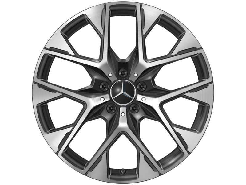 Y-Speichen-Rad, Aero, 48,3 cm (19 Zoll), glanzgedreht, GLC, 235/55 R19/, schwarz, A25440150007X23