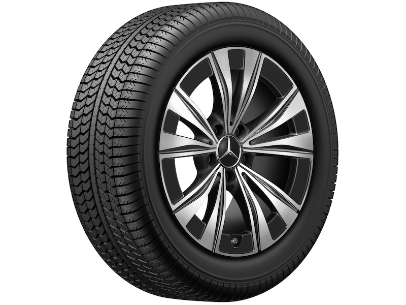Cerchio a 5 doppie razze, Aero, 43,2 cm (17 pollici), lucido, Classe C, 225/55 R17/, nero, A20640139007X23
