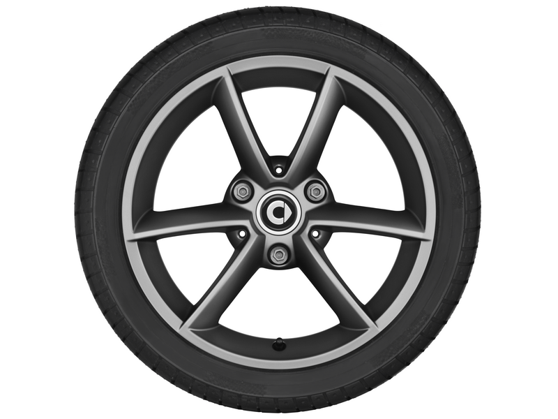 6-spoke alloy wheel, 38.1 cm (15-inch), smart, 175/55 R15/, satin silver matt, A45140131027X33