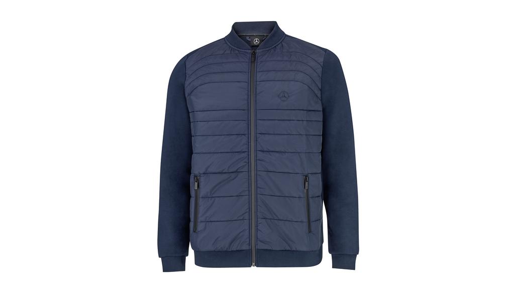 Men's hybrid sweat jacket, blue, B66959612