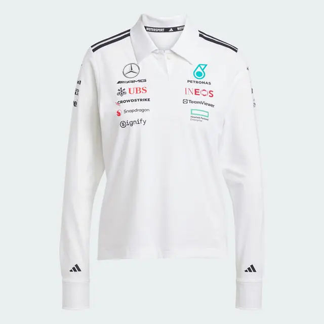 Longsleeve Poloshirt Damen, Team, Mercedes-AMG F1, L, Adidas, weiß, B67998282