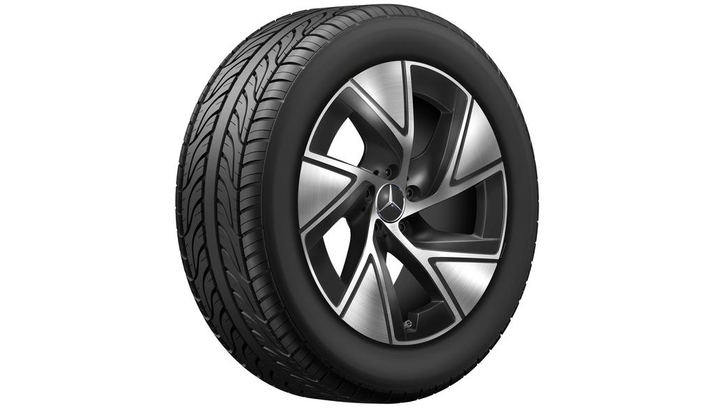 5-Loch-Rad, Aero, 48,3 cm (19 Zoll), glanzgedreht, GLC, 255/50 R19/, schwarz, A25440142007X23