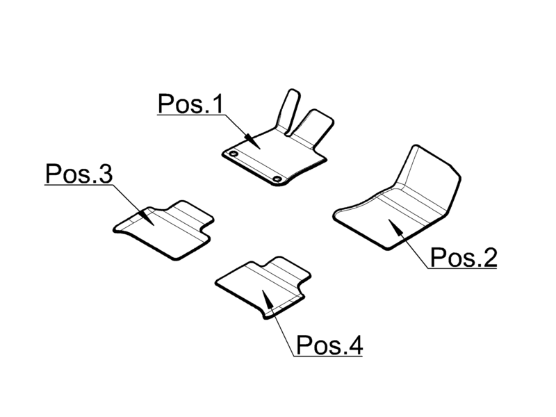 Velour mats, CLASSIC, set, 4-piece, only in conjunction with code 847, GLC, black, A25468020069J74