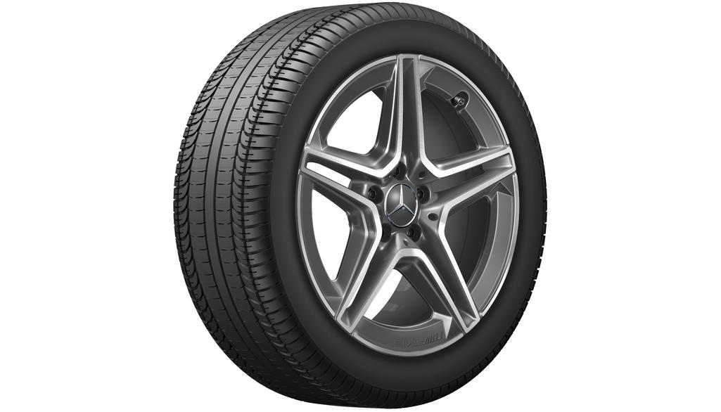 AMG 5-Doppelspeichen-Rad, 45,7 cm (18 Zoll), glanzgedreht, E-Klasse, 275/40 R18/, tantalgrau, A21340164007Y51