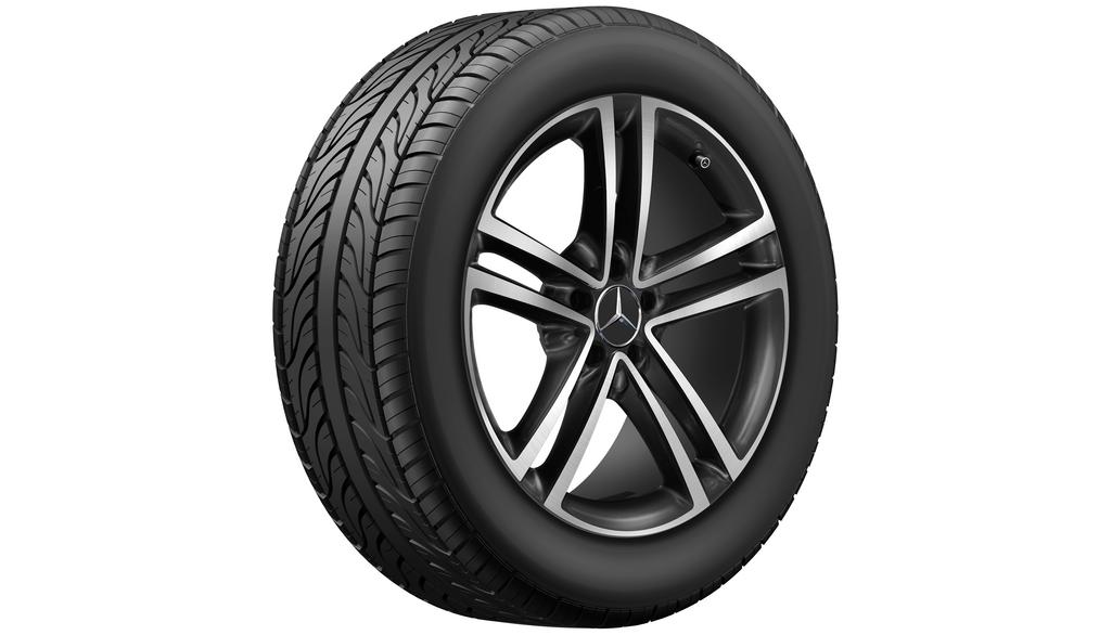 5-Doppelspeichen-Rad, 48,3 cm (19 Zoll), glanzgedreht, GLC/ E-Klasse, 235/55 R19/, schwarz, A25340132007X23 5-Doppelspeichen-Rad, 48,3 cm (19 Zoll), glanzgedreht, GLC/ E-Klasse, 235/55 R19/, schwarz, A25340132007X23