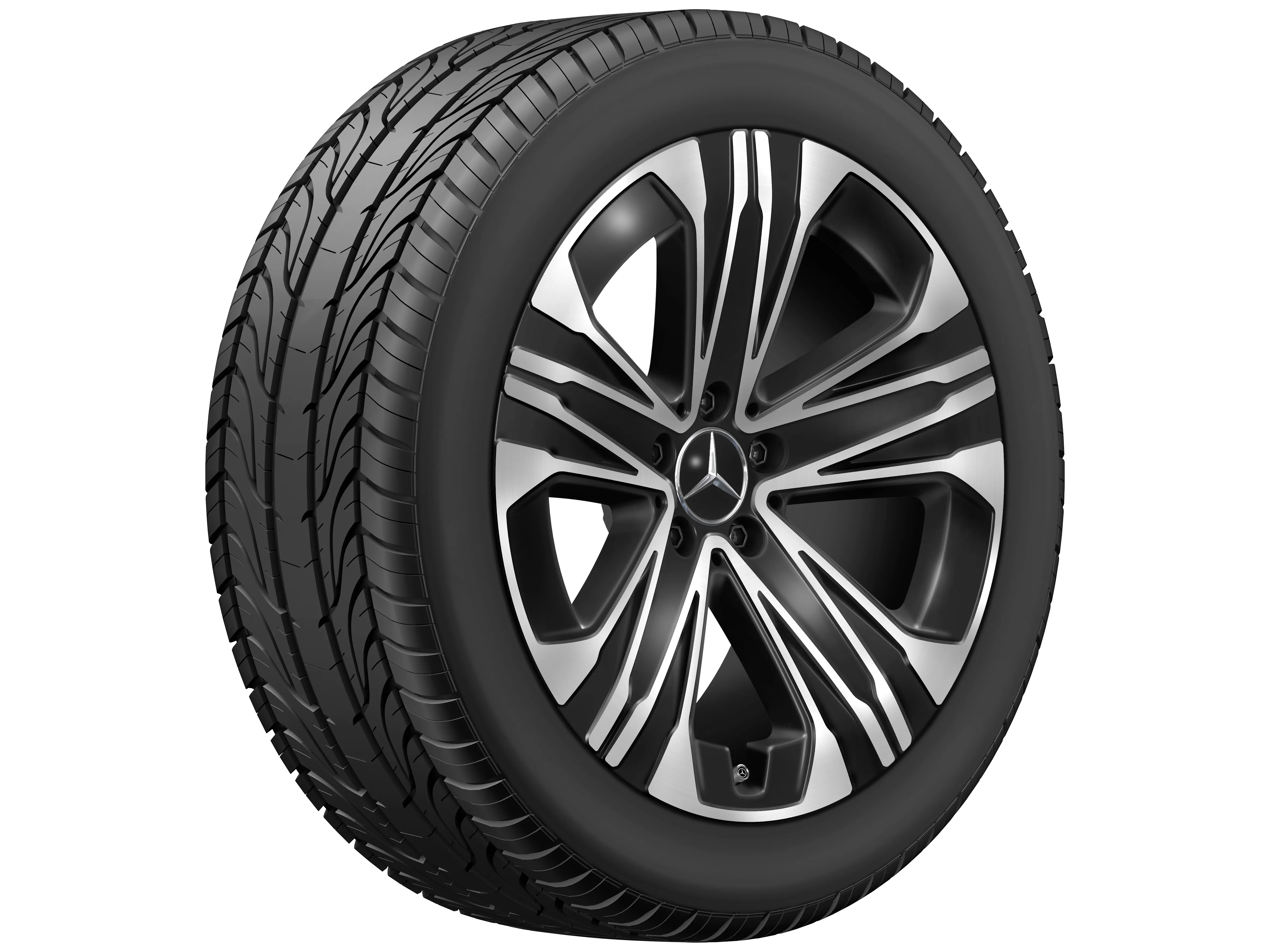 5-Speichen-Rad, Aero, 48,3 cm (19 Zoll), glanzgedreht, 8,5 J x 19 ET 31,5, schwarz, glanzgedreht, A22340180007X23 5-Speichen-Rad, Aero, 48,3 cm (19 Zoll), glanzgedreht, 8,5 J x 19 ET 31,5, schwarz, glanzgedreht, A22340180007X23