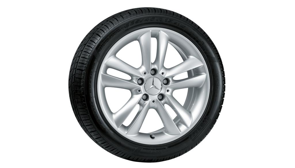 5-twin-spoke wheel, 43.2 cm (17 inch), CLK, 225/45 R17/, titanium silver, B66474268