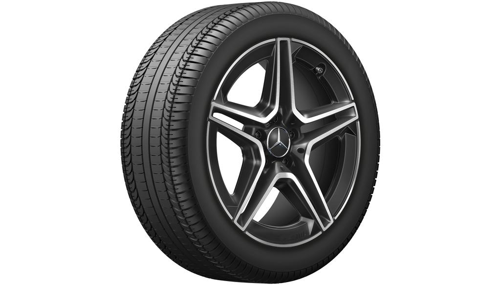 AMG 5-Doppelspeichen-Rad, 45,7 cm (18 Zoll), glanzgedreht, E-Klasse, 245/45 R18/, schwarz, A21340163007X23 AMG 5-Doppelspeichen-Rad, 45,7 cm (18 Zoll), glanzgedreht, E-Klasse, 245/45 R18/, schwarz, A21340163007X23