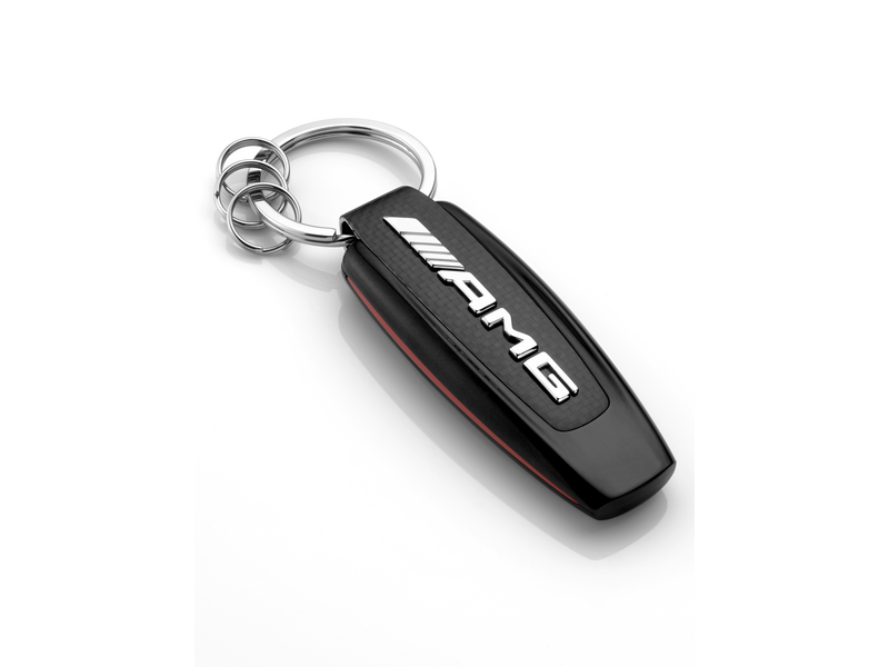 AMG Schlüsselanhänger, Typo, silberfarben / schwarz / rot, B66953338