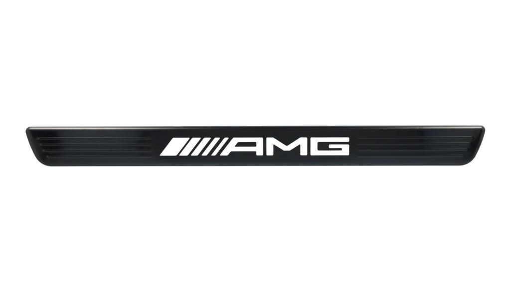Interchangeable cover for illuminated door sill trim, AMG, front, 2-way, (including EQB/ CLA/ GLS), white / black, A1776804507