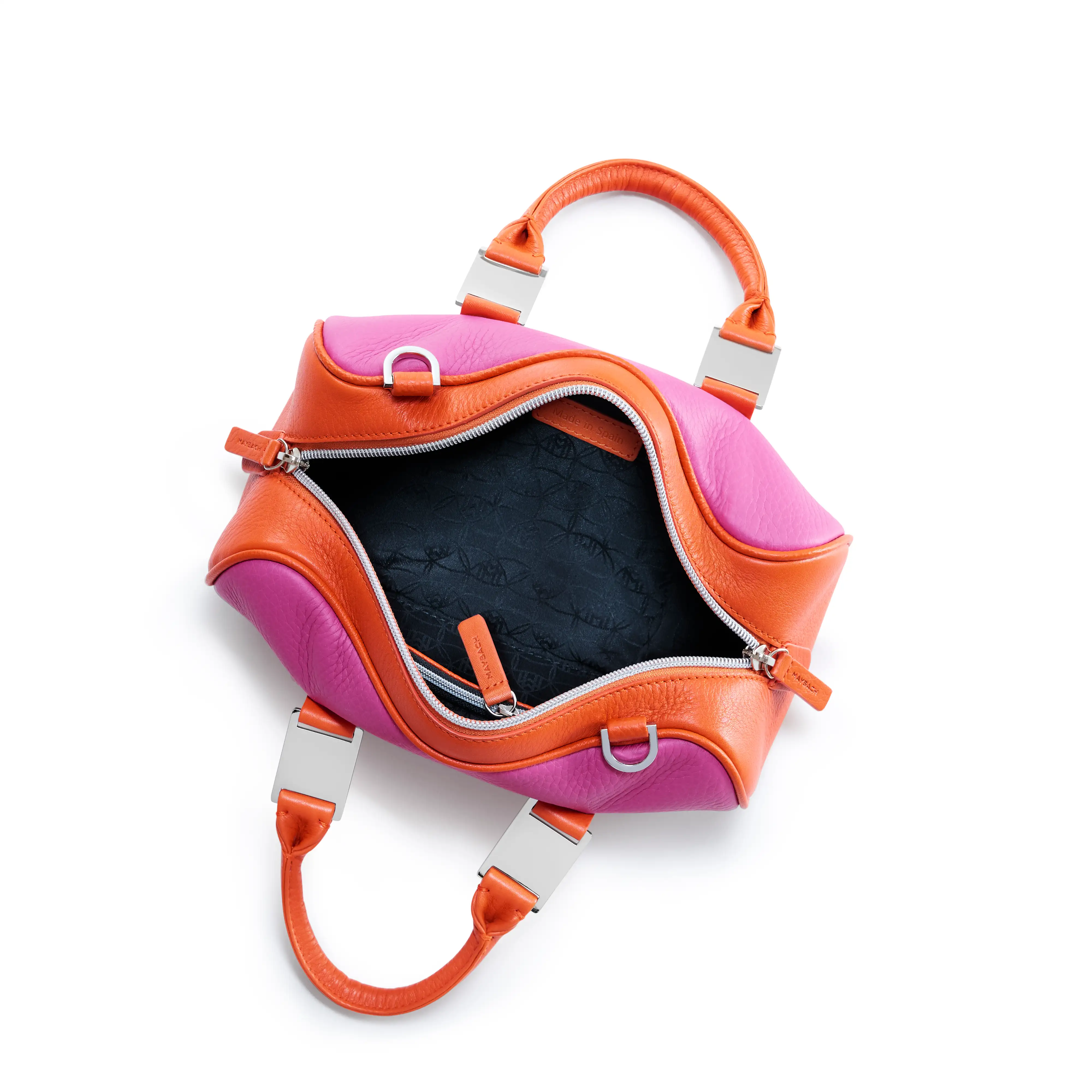 Handtasche Damen, Mercedes-Maybach, pink / orange, Leder, B67960426