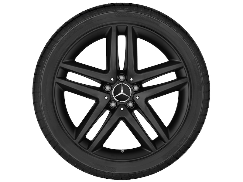 Mercedes-Benz Original Sommer-Komplettrad 5-Doppelspeichen schwarz matt , Continental, PremiumContact 6 MO-V, 245/45 R19 102 Y XL, Sommer, Q440291110510