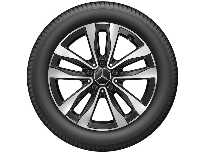 5-twin-spoke wheel, gloss black, Goodyear, Eagle F1 Asymmetric 5 MO, 225/50 R17 94Y, summer, Q44024141028A