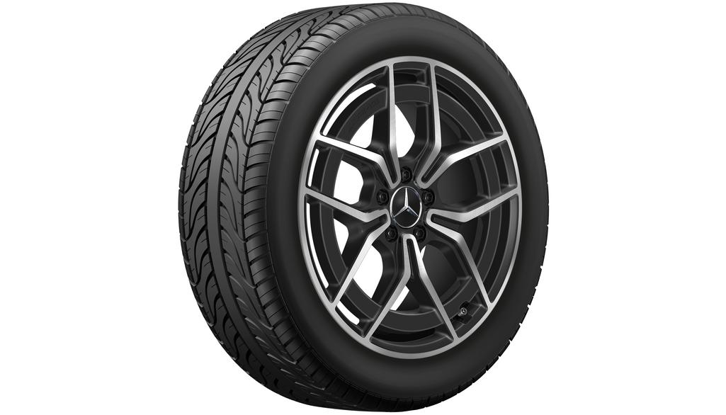 AMG 5-dubbelspaaks velg, 48,3 cm (19 inch), hoogglans, EQB/ EQA, 235/55 R19/, zwart, A24340105007X23