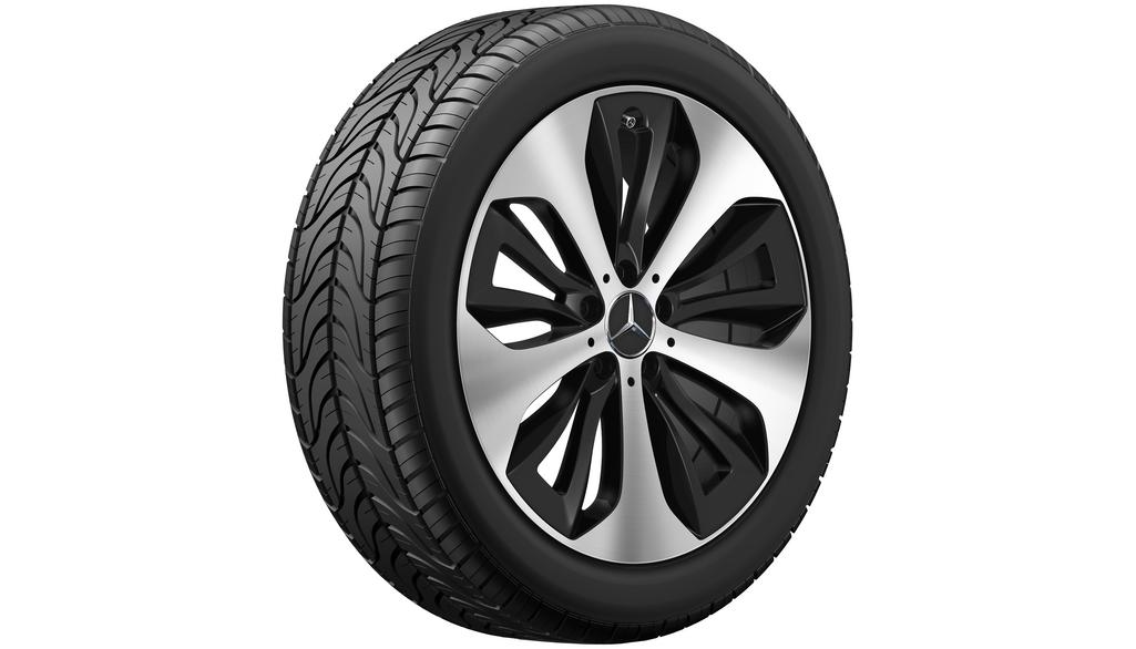 10-Speichen-Rad, Aero, 48,3 cm (19 Zoll), glanzgedreht, GLB/ GLA, 235/50 R19/, schwarz, A24740136007X23