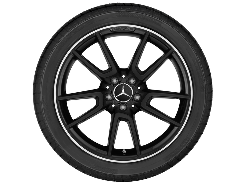 AMG 5-twin-spoke wheel, 48.3 cm (19-inch), high-sheen rim flange, C-Class, 255/35 R19/, black, A20540123007X72