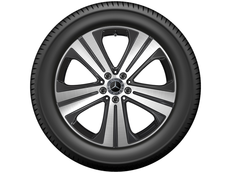 5-spoke wheel, 48.3 cm (19-inch), high-sheen, GLE, 255/50 R19/, black, A16740120007X23