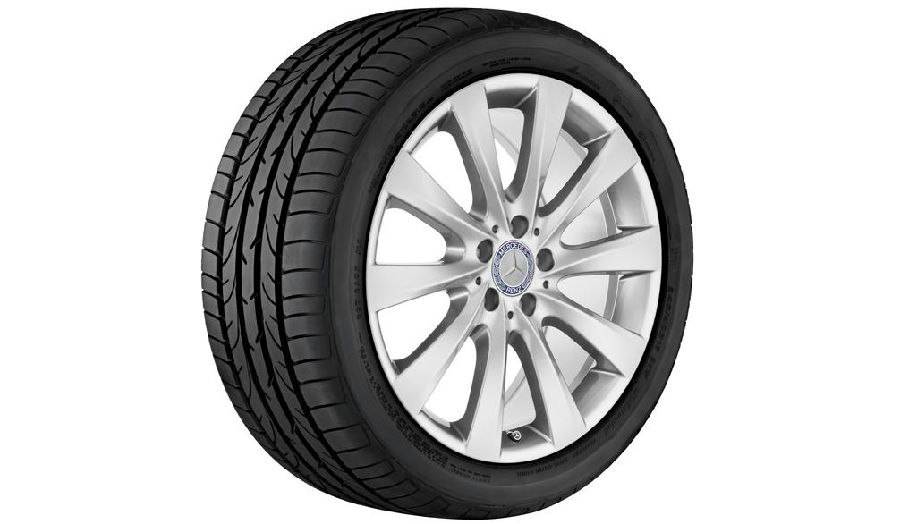10-Speichen-Rad, 48,3 cm (19 Zoll), C-Klasse, 225/40 R19/, vanadiumsilber, A20540169007X45