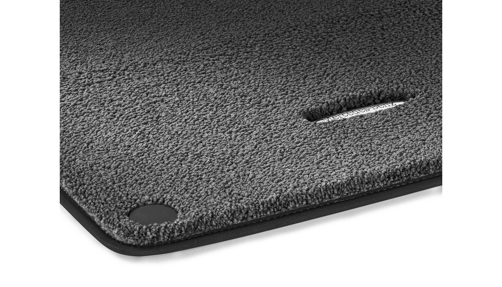 Tappetini in velluto EXCLUSIVE, tappetino conducente/passeggero, 2 pezzi, Classe S, grigio magma, A22368064037Q07