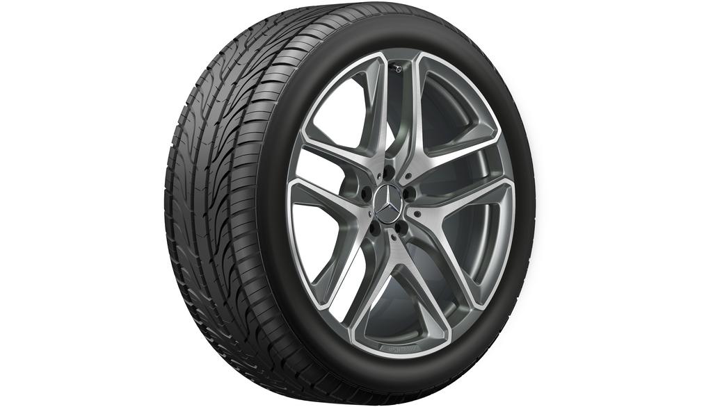 AMG 5-Doppelspeichen-Rad, 53,3 cm (21 Zoll), glanzgedreht, GLE, 275/45 R21/, titangrau, A16740142007X21