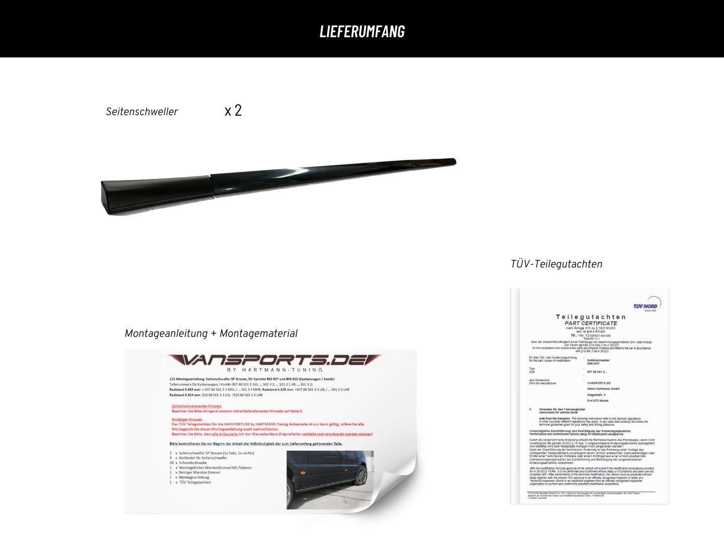 Dorpelset voor Sprinter 907, VS-907885013M