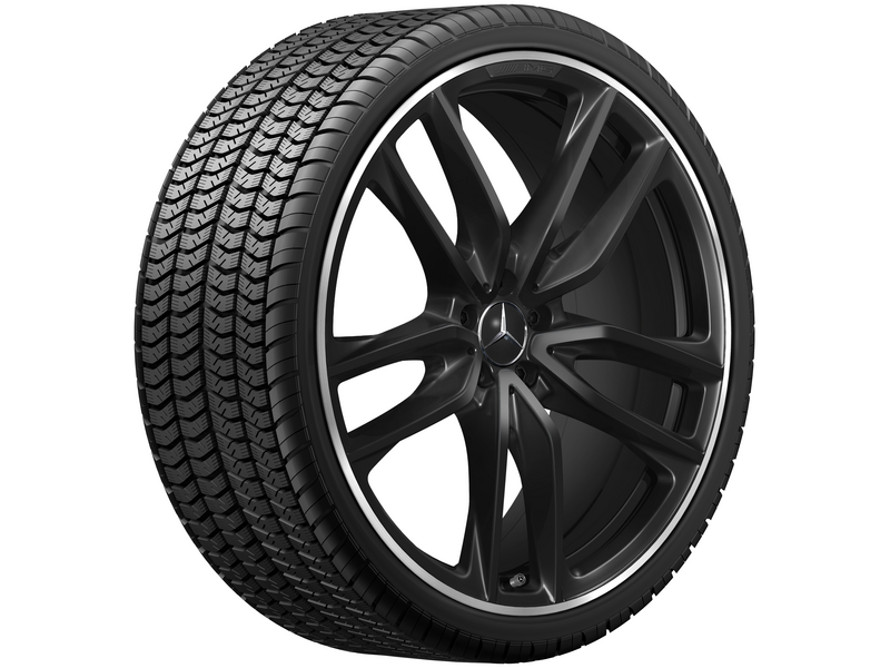 AMG 5-twin-spoke wheel, 58.4 cm (23 inch), rim flange high-sheen, GLS, 325/35 R23/, black, A16740178007X72