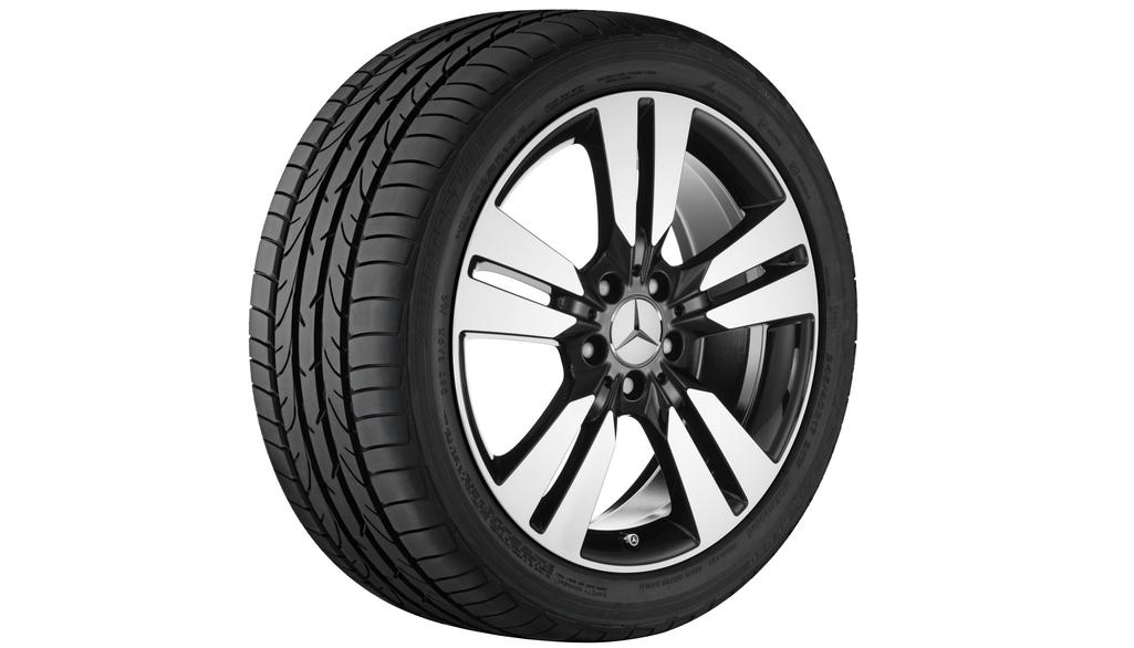 5-twin-spoke wheel, 45.7 cm (18-inch), high-sheen, CLA/ B-Class/ A-Class, 225/40 R18/, black, A24640104027X23 5-twin-spoke wheel, 45.7 cm (18-inch), high-sheen, CLA/ B-Class/ A-Class, 225/40 R18/, black, A24640104027X23