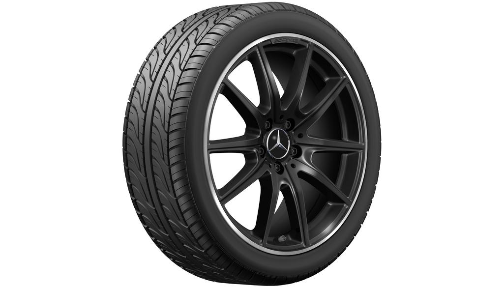 AMG 10-Speichen-Rad, 48,3 cm (19 Zoll), Felgenhorn glanzgedreht, E-Klasse, 245/40 R19/, schwarz, A21340173007X72 AMG 10-Speichen-Rad, 48,3 cm (19 Zoll), Felgenhorn glanzgedreht, E-Klasse, 245/40 R19/, schwarz, A21340173007X72