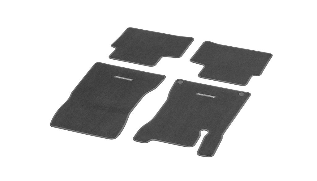 CLASSIC velour mats, set, 4-piece, decorative stitching nut brown, A-Class, black, A17768099068S17