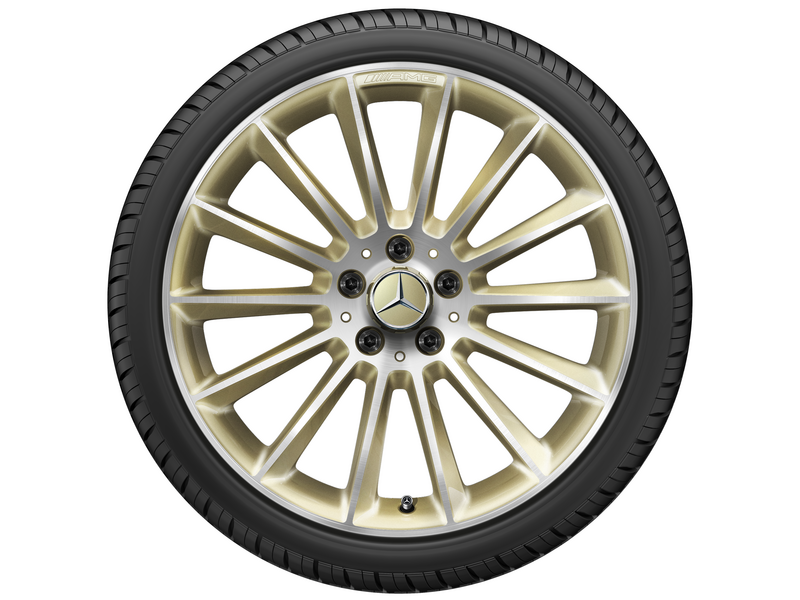 AMG multi-spoke wheel, 48.3 cm (19-inch), high-sheen, A-Class, 235/35 R19/, gold-colored, A17740119001X62