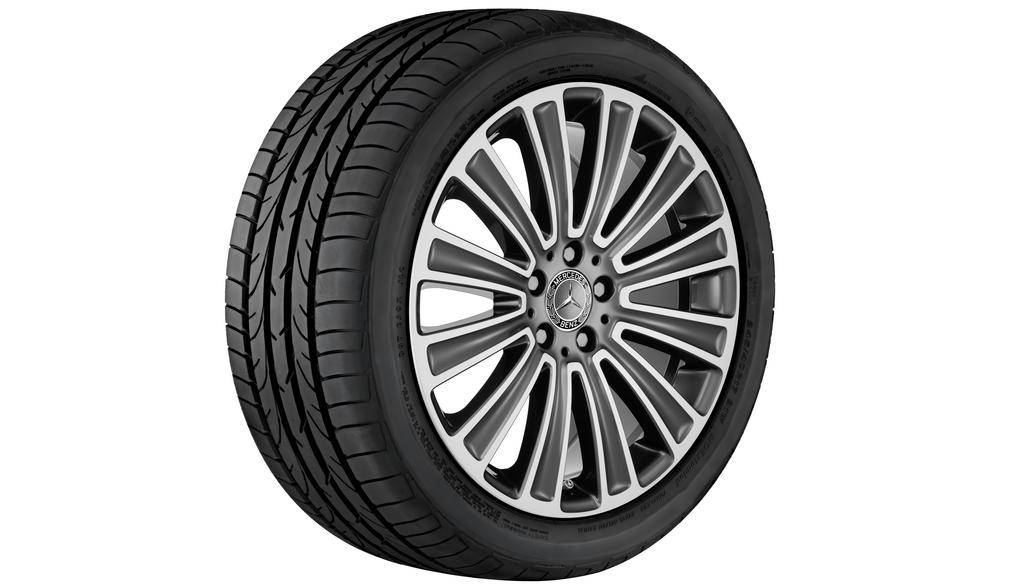 12-Speichen-Rad, 48,3 cm (19 Zoll), glanzgedreht, GLC/ E-Klasse, 235/55 R19/, tremolit-metallic, A25340111007X44