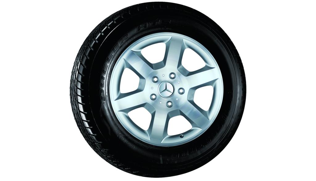 6-Speichen-Rad, 45,7 cm (18 Zoll), glanzgedreht, G-Klasse, 265/60 R18/, silberfarben, B66470745 6-Speichen-Rad, 45,7 cm (18 Zoll), glanzgedreht, G-Klasse, 265/60 R18/, silberfarben, B66470745