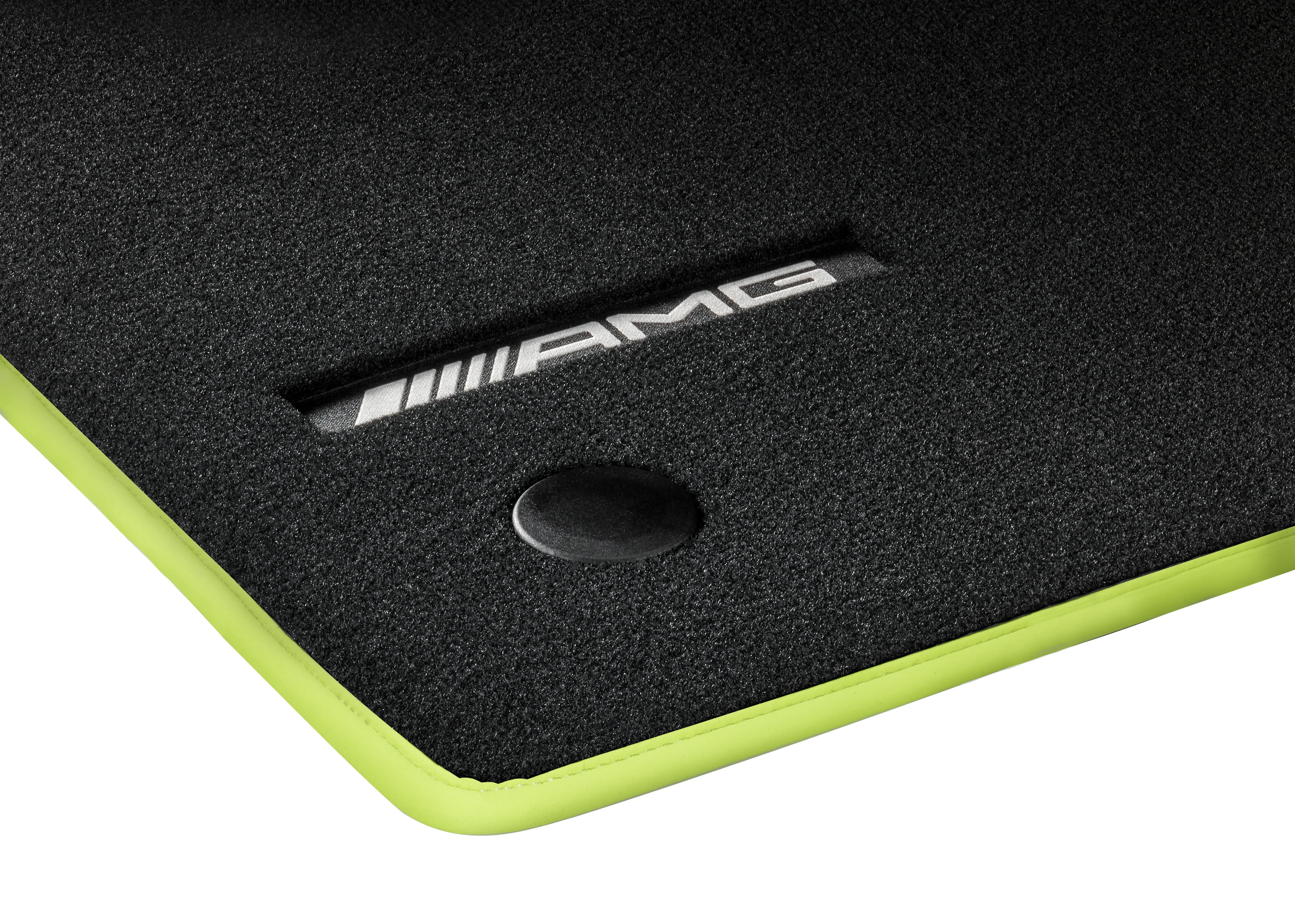 Tappetini in velluto AMG, set, 3 pezzi, con logo AMG, RL, nero, bordo verde energia, A17468084006C83 Tappetini in velluto AMG, set, 3 pezzi, con logo AMG, RL, nero, bordo verde energia, A17468084006C83