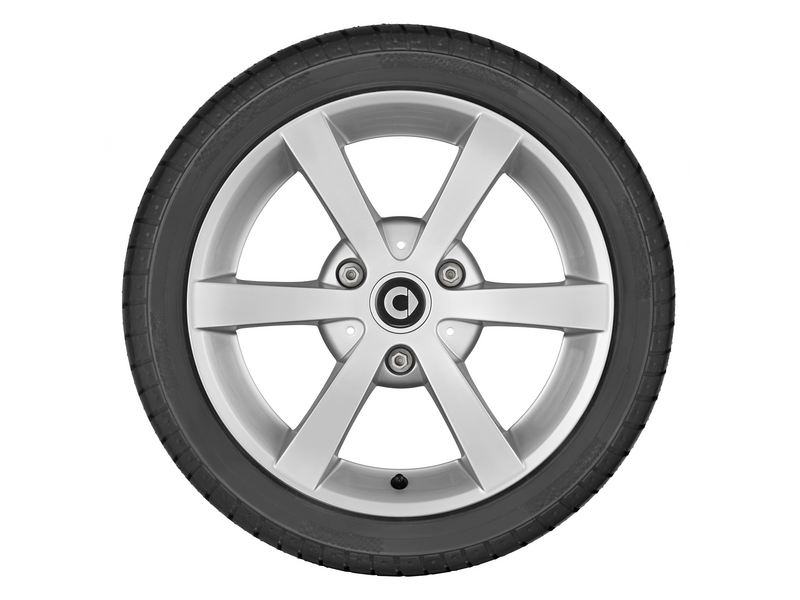 6-spoke alloy wheel, Design 3, 38.1 cm (15-inch), smart, 175/55 R15/, titanium silver, A4514010302CA4L