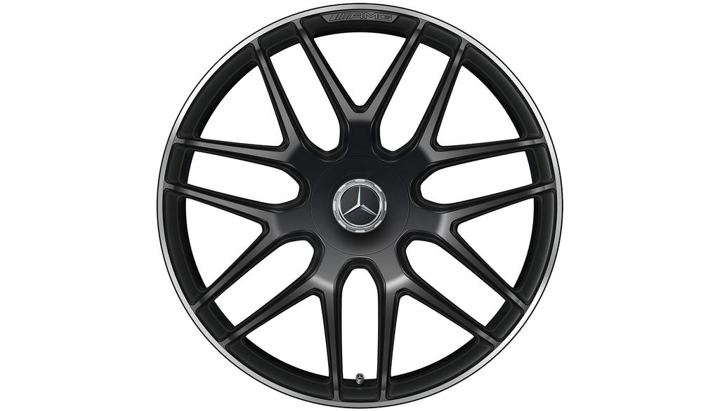 AMG Schmiederad im Kreuzspeichen-Design, 48,3 cm (19 Zoll), Felgenhorn glanzgedreht, CLA, 255/35 R19/, schwarz matt, A17740124007X71