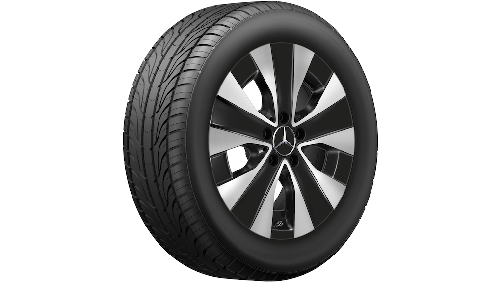 Mercedes-Benz Original Winter-Komplettrad 5-Speichen schwarz glanzgedreht , Michelin, Pilot Alpin 5, 235/55 R17 103 V XL, Winter, Q440191510300