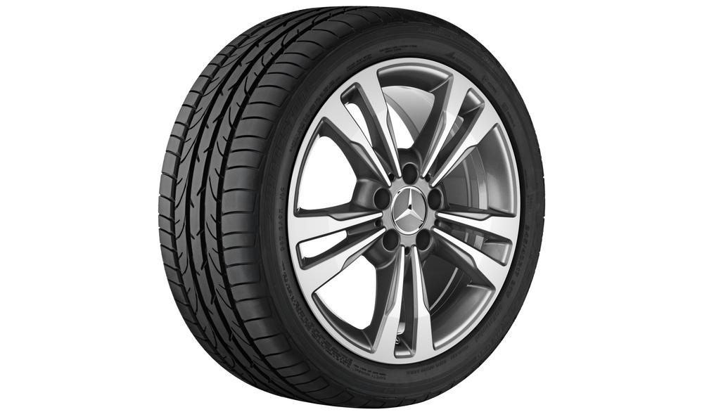 Cerchio a 5 doppie razze, 45,7 cm (18 pollici), lucido, CLA/ Classe B/ Classe A, 225/40 R18/, grigio Himalaya, A24640104007X21