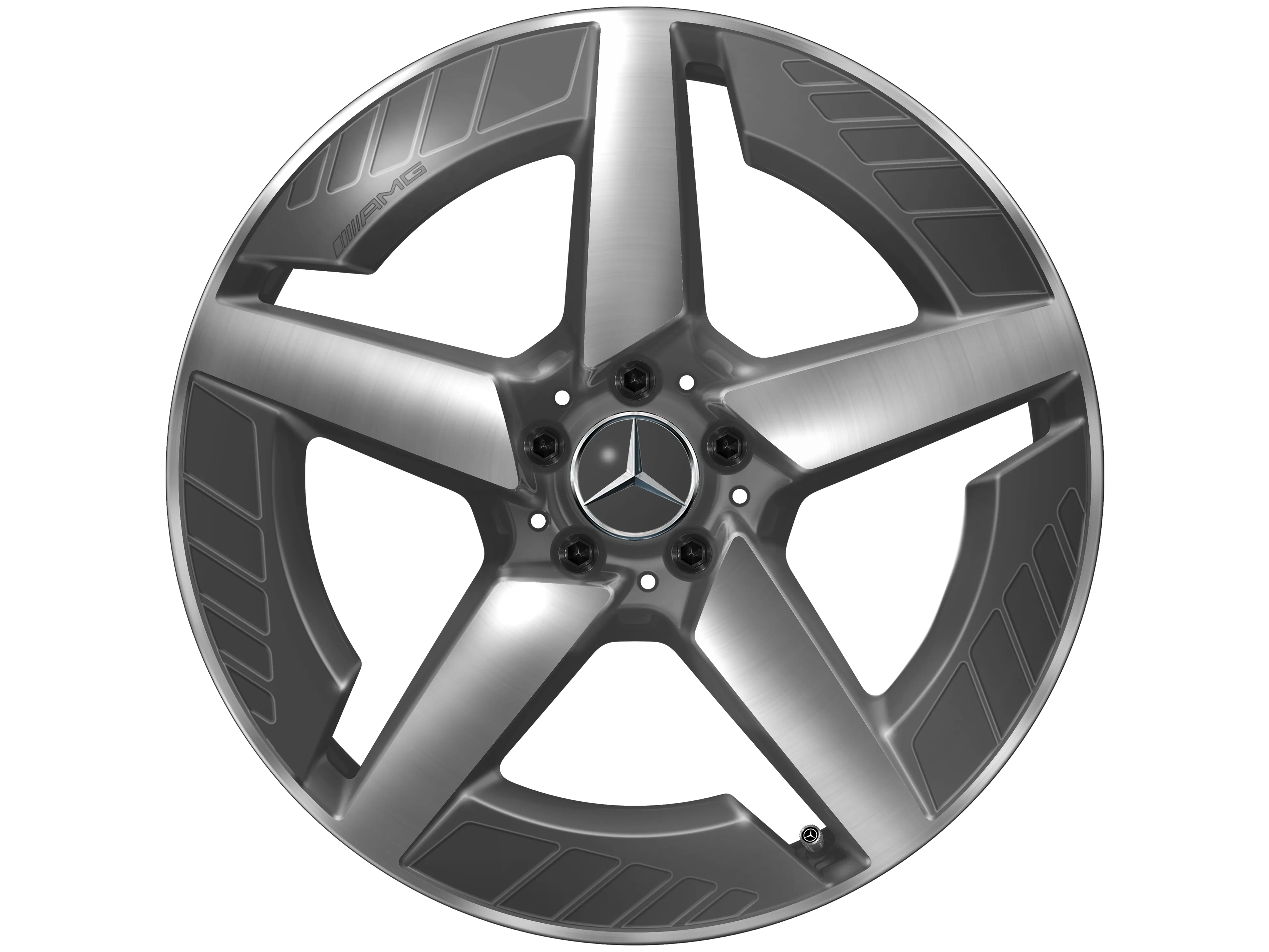 AMG Leichtmetallrad, im 5-Speichen-Design, 50,8 cm (20 Zoll), 9 J x 20 ET 57,1, tantalgrau, glanzgedreht, A16740165017Y51