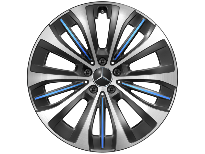 Multispaaks velg zwart/blauw gepolijst, Bridgestone, TURANZA T005 MOE-S, 255/40 R20 101Y XL, zomer, Q440641910140