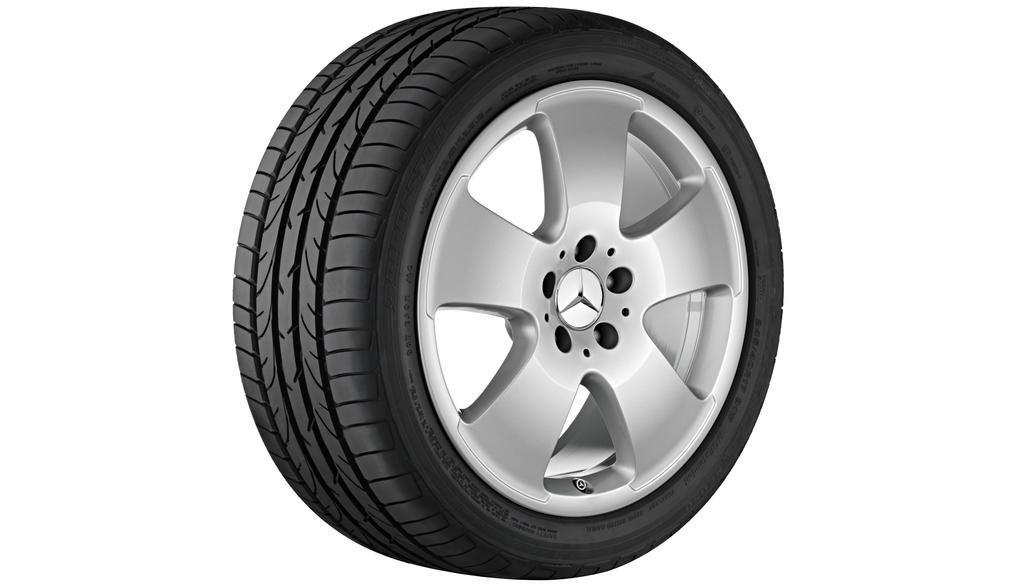 Cerchio a 5 razze, 43,2 cm (17 pollici), Classe S/CL, 235/55 R17/, argento titanio, B66474258 Cerchio a 5 razze, 43,2 cm (17 pollici), Classe S/CL, 235/55 R17/, argento titanio, B66474258