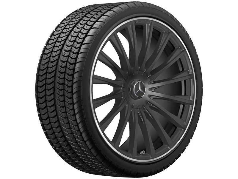 AMG Schmiederad im Vielspeichen-Design, 53,3 cm (21 Zoll), Felgenhorn glanzgedreht, S-Klasse, 285/35 R21/, schwarz matt, A22340126007X71