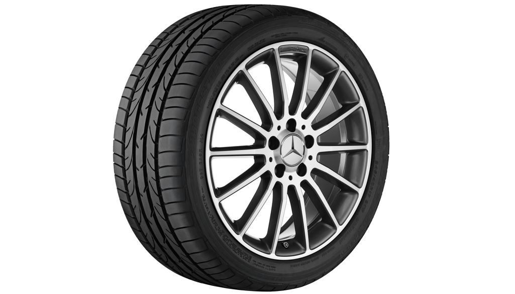 AMG Vielspeichen-Rad, 45,7 cm (18 Zoll), glanzgedreht, CLA/ B-Klasse/ A-Klasse, 225/40 R18/, titangrau, A17640102007X21